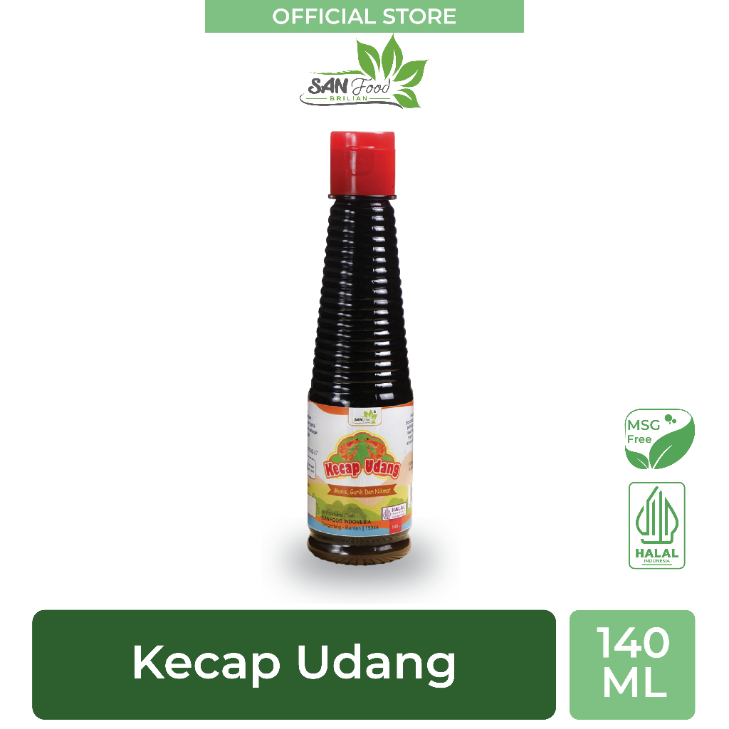 

Sanfood Brilian Kecap Udang 140ml [Paket Isi 2 Lebih Hemat] Bumbu Masakan non MSG