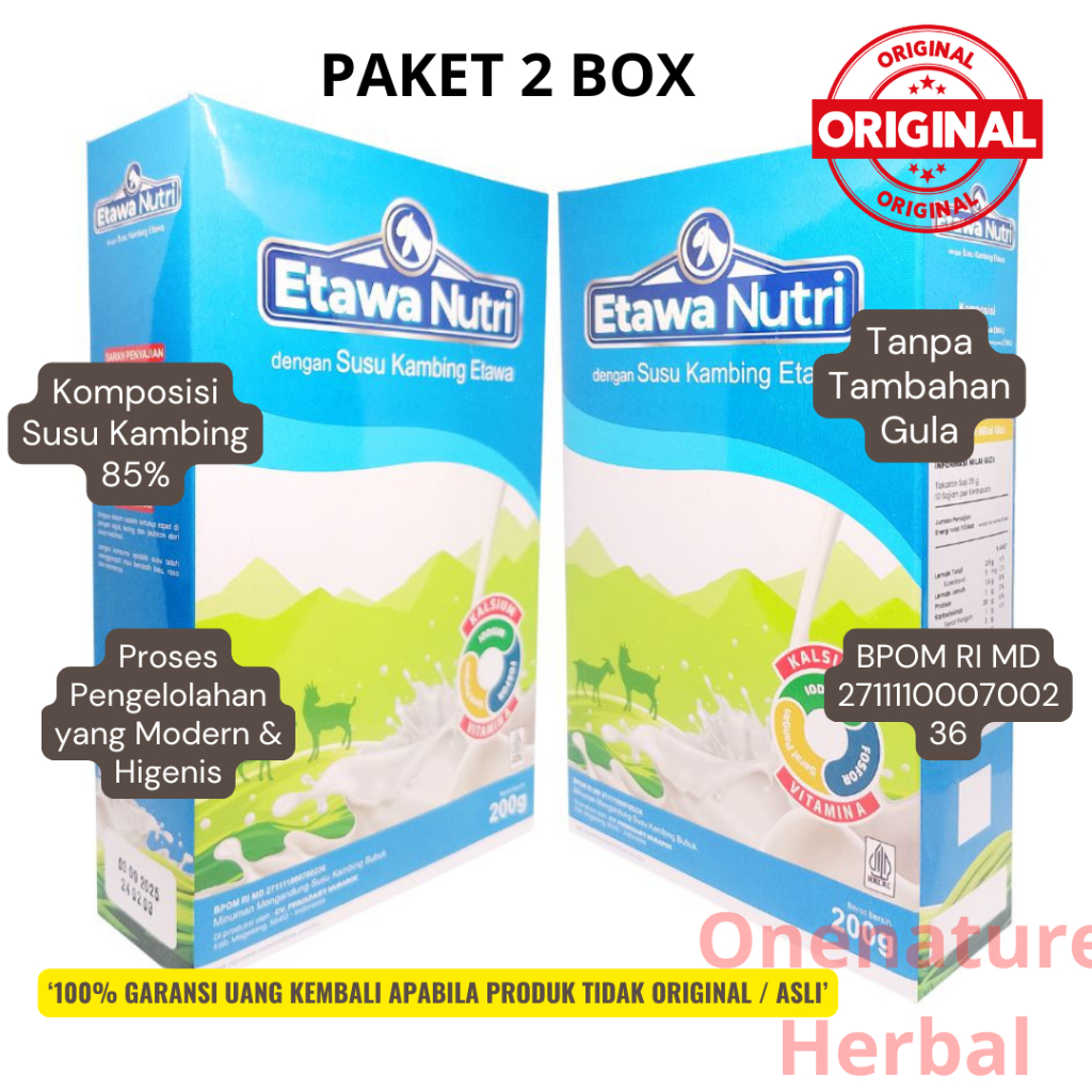 

Paket 2 Box Susu Kambing Etwa | Etawa Nutri Asli Original Tanpa Tambahan Gula