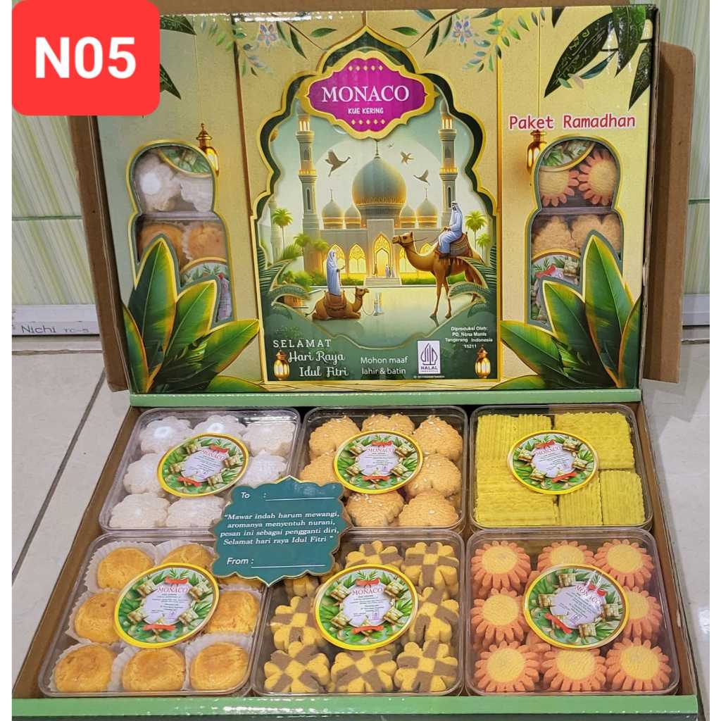 

Apazada - Kue Kering Lebaran Monaco Ramadhan Halal / Hampers Kue Lebaran Paket 6 Toples Murah