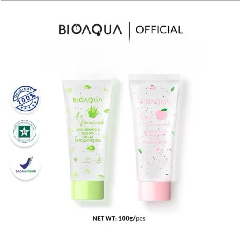 BIOAQUA Facial Exfoliating Gel 100gr - Scrub Wajah Original Asli bpom