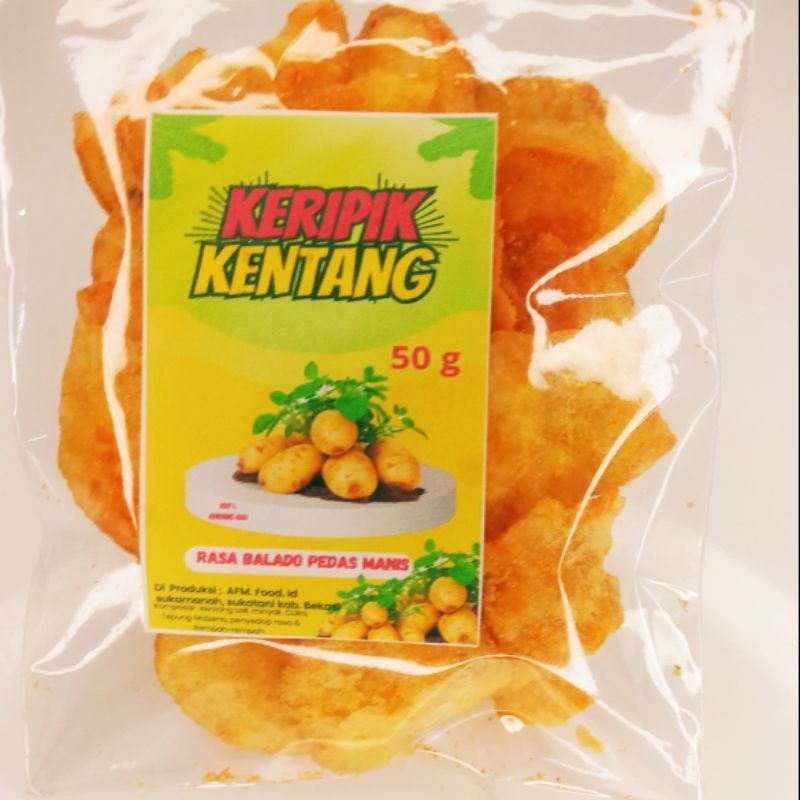 

3 PAKET HEMAT KERIPIK KENTANG RASA BALADO PEDAS MANIS 50 GRM / CEMILAN KEKINIAN / SNACK GROSIR / CEMILAN TERLARIS/ CEMILAN KEKINIAN