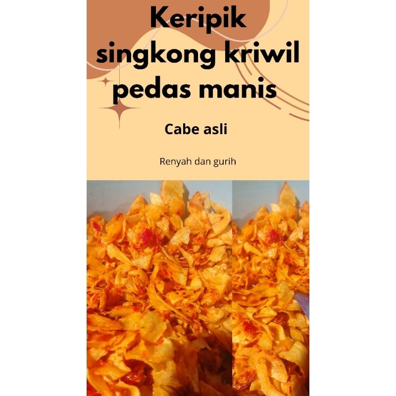 

Keripik singkong kriwil pedas manis lengket cabe Asli