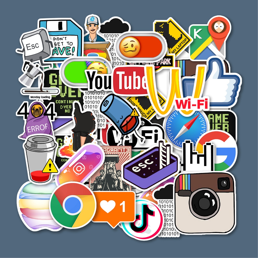

STICKER PACK CUTE SOCMED | TAHAN AIR | CUTTING | HELM LAPTOP KACA KOPER CASING HP