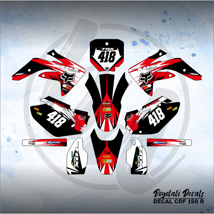 DECAL STICKER CRF 150 R (002) DEKAL STIKER 150R FULLBODY HITAM MERAH KUNING HIJAU BIRU GOLD EMAS PIN