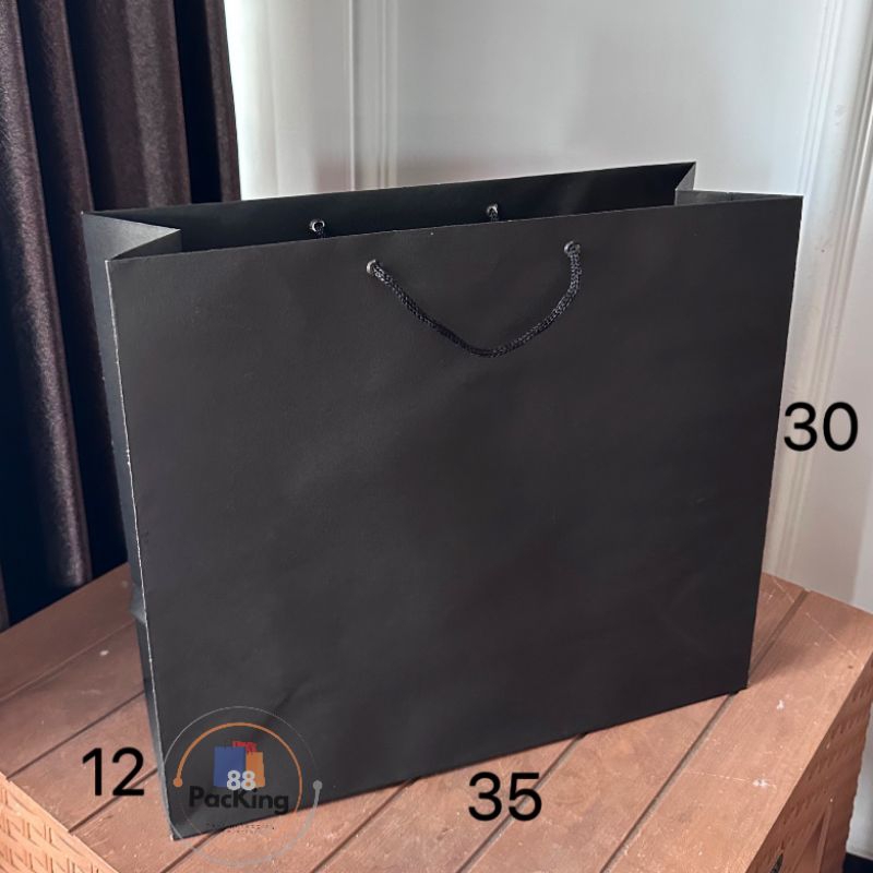 

shopping bag 35x30 paperbag hitam polos P35 L12 T30 paper bag hitam shopping bag goodie bag souvenir tempat kado tas kertas kantong kertas shoppingbag hitam