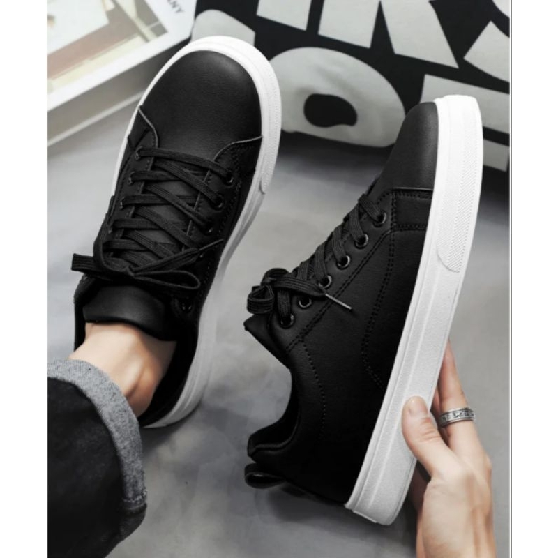 sepatu anak laki - laki perempuan sepatu hitam polos anak laki - laki 31 41