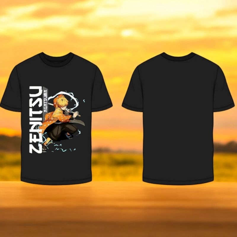 Kaos Agatsuma Zenitsu KnY Sablon Custom Bahan Cotton Soft Premium