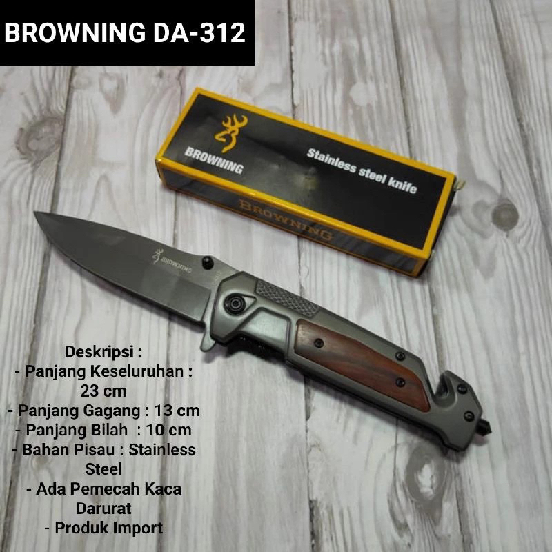 PISAU SURVIVAL MULTIFUNSI PISAU LIPAT DA312 - PISAU BROWNING DA312 - PISAU BERBURU - PISAU OUTDOOR -