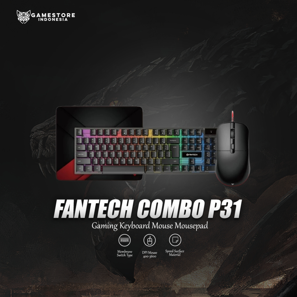 Fantech 3 in 1 Combo P31 Gaming Keyboard Mouse Mousepad