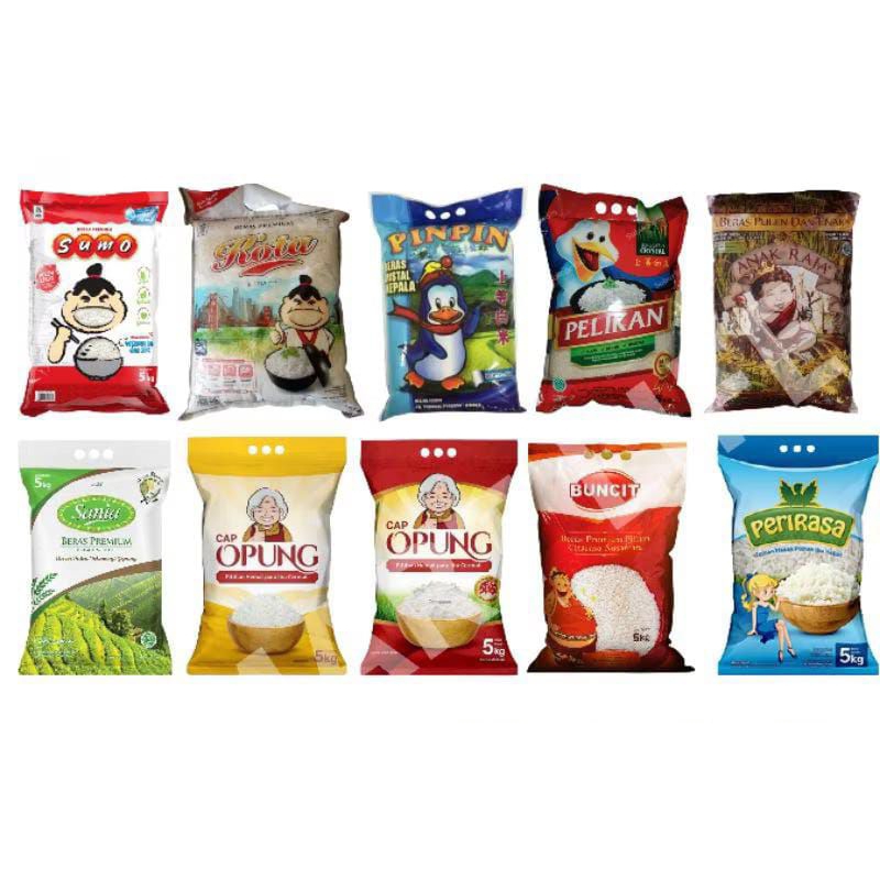 

Beras Premium 5kg @3bag, dan 3kg@4bag