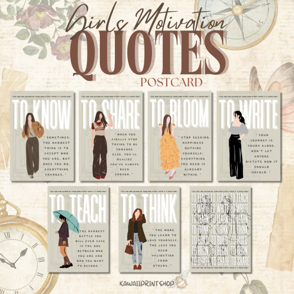 

Girl Quotes Motivational Postcard | Kartu Pos Quotes Ilustrasti Gambar Wanita | Kartupos Kata Bijak Wanita Motivasi Kehidupan | Life Quotes Postcard | Postcrossing