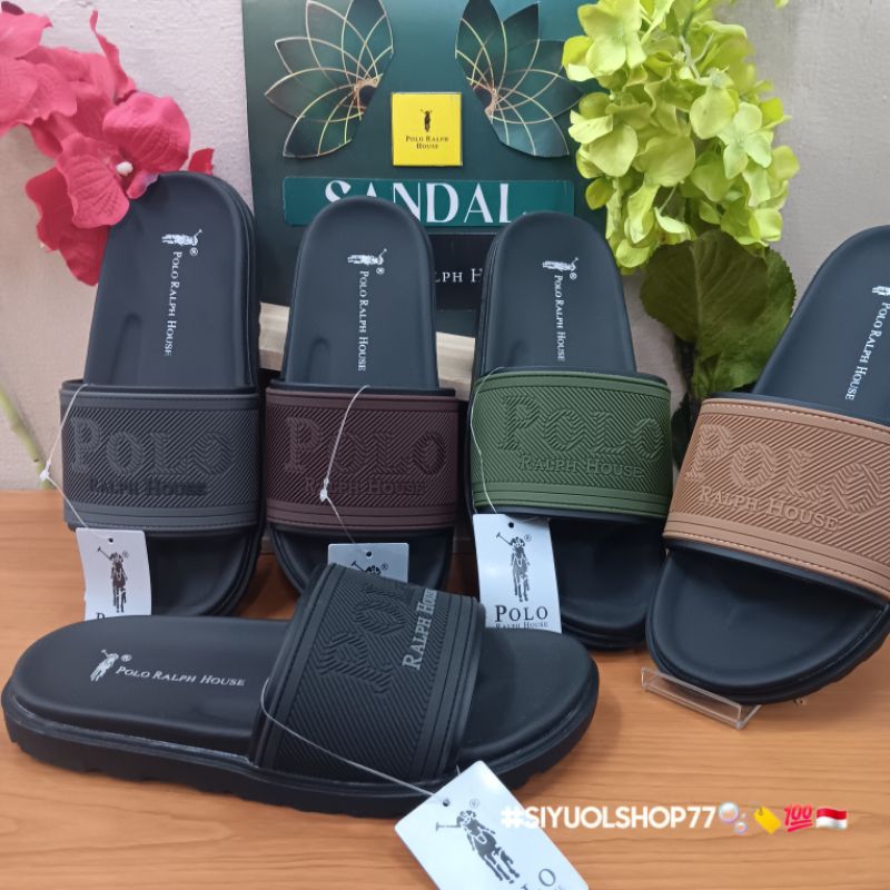 【Bisa COD/100% Original/Art DARIO】Sandal Pria POLO RALPH HOUSE/Sandal Casual Pria/Sandal Slide/Sanda