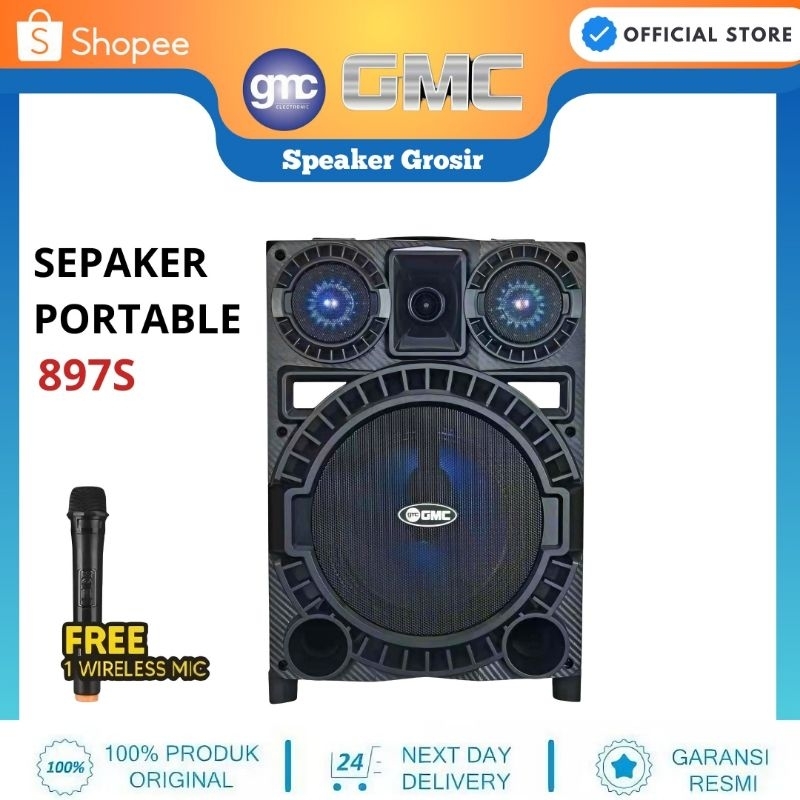 Speaker GMC 897S Aktif Portable 8 inch Bluetooth Meeting Pengeras Suara Salon aktif