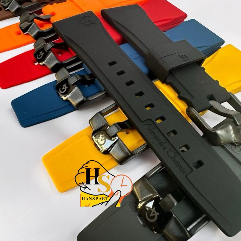 Strap Alexandre Christie logo timbul rubber silikon Strap jam Ac Tali jam Ac