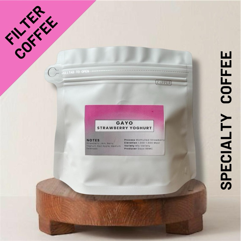 

Kopi Arabika Aceh Gayo Wethulled Strawberry Yoghurt Single Origin Specialty Coffee Arabica Beans
