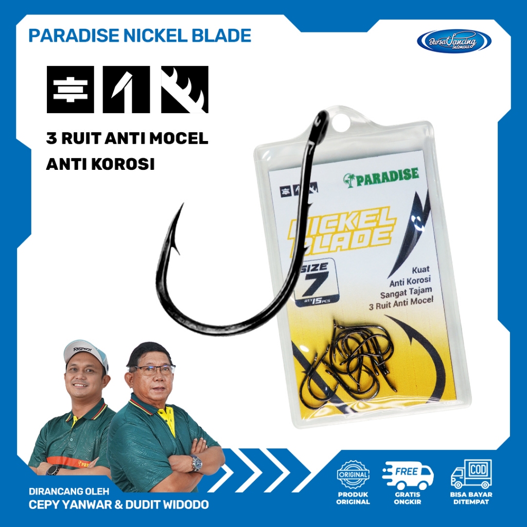 Kail Paradise Nickel Blade Tajam 3 Ruit Anti Korosi Original 100%