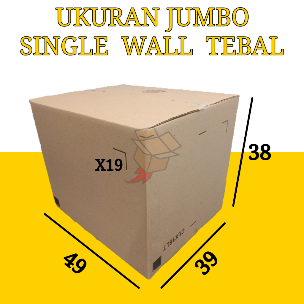 

(X19) Kardus Bekas Besar Jumbo Tebal 1 Layer Single Wall Pindahan Packing Tambahan 49 x 39 x 38