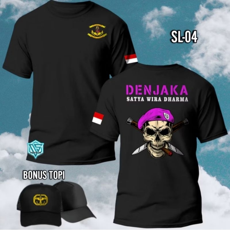 KAOS DENJAKA TENGKORAK BONUS TOPI