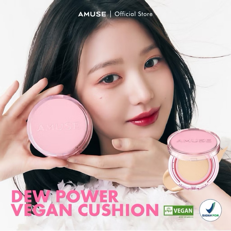 AMUSE Dew Power Vegan Cushion SPF50 PA++++ | Amuse Cushion Set +Refill