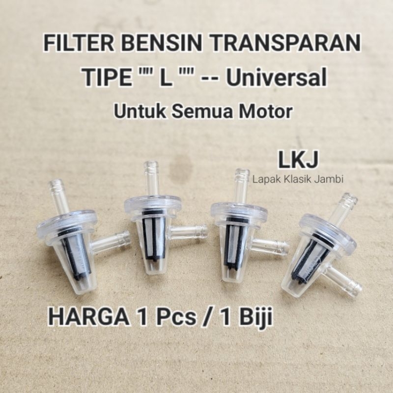 Saringan Filter Bensin L Transparan Bening Universal Semua motor