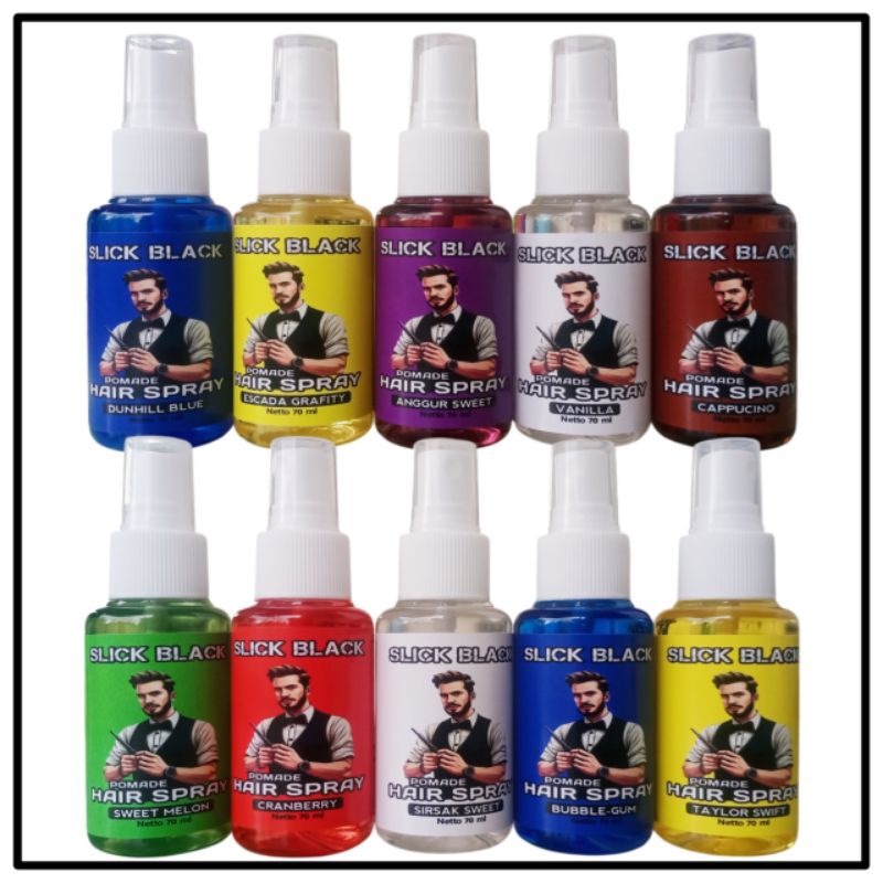 Pomade Spray 70ML SlickBlack by [ Black Raven ] Spray pomade // Pomade Cair // Hair Spray