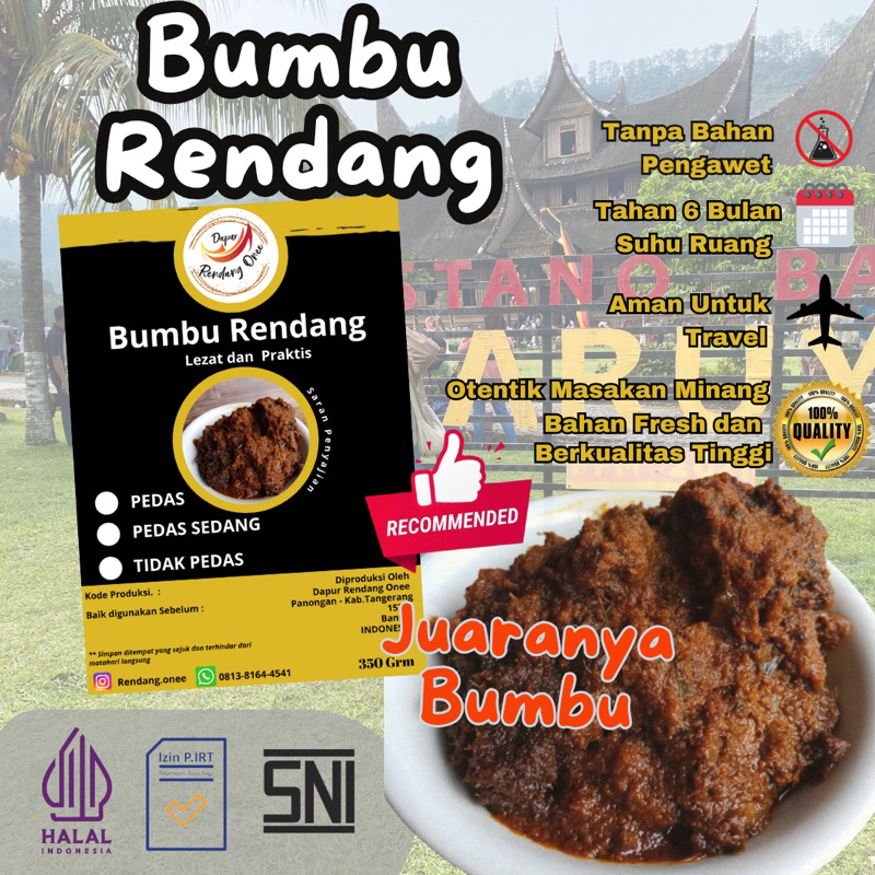 

Bumbu RENDANG Asli Padang Bumbu Rendang instant Rendang onee