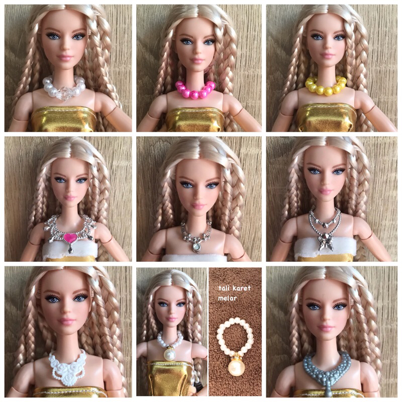 kalung barbie,aksesoris boneka barbie, rok barbie