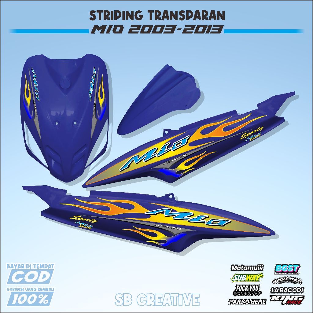 Stiker Transparan HONDA MIO SPORTY - Striping Honda Mio 2003-2013 Custom Stiker Motor