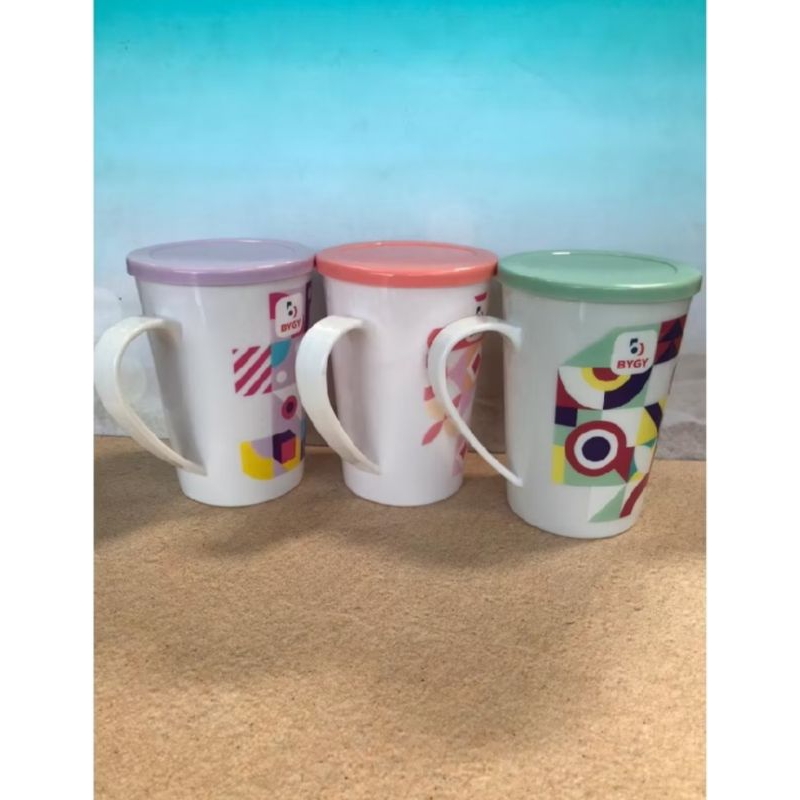 Cangkir Tutup / Mug Tutup / Gelas Plastik Tutup Pescara 500 ml Food Grade - Souvenir Ulang Tahun