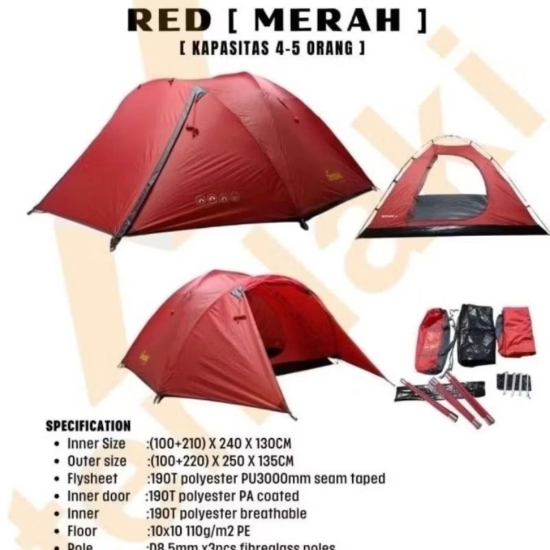 Tenda HY BC 4 - Tenda Borneo 4 / Tenda Kapasitas 4-5P