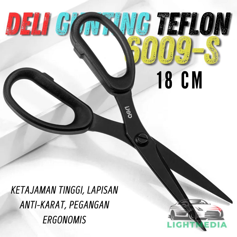 

Deli 6009-S Gunting Teflon Premium – Ketajaman Tinggi, Lapisan Anti-Karat