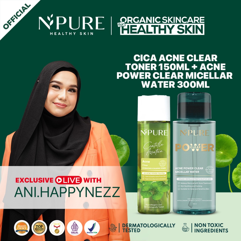 [Special Live Ani.Happynezz] NPURE Bundling Cica Toner 150ml + NPURE Power Acne Micellar Water 300ml