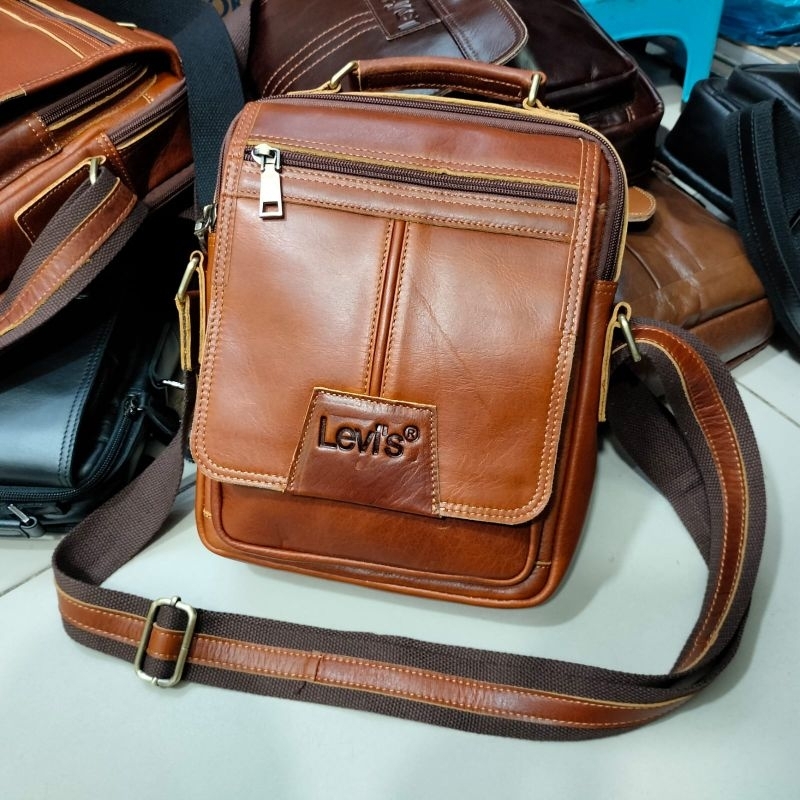 Tas kulit asli super premium import / Tas selempang pria kulit asli / tas selempang tali full kulit