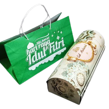 

10 Pcs Rol Cake Hampers Lebaran Ukuran 30x10x9cm Packaging Dus Eid Mubarak