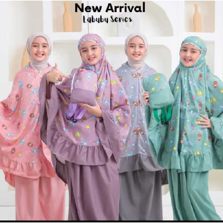 promo ramadhan mukena anak tanggung motif labubu mukenah karakter labubu model rayon terbaru