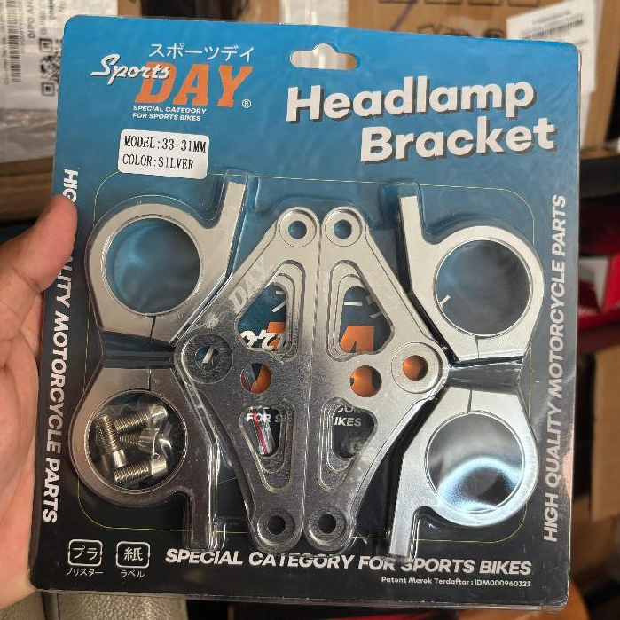 Kupingan breket lampu pesek segitiga CNC asli set Cincin as 26 31 33 ninja vixion scorpio kyb cb gl 