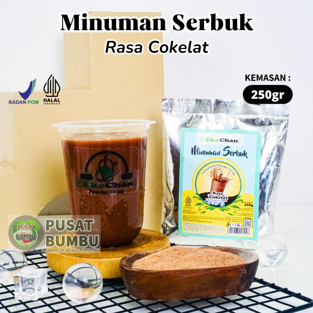 

Bubuk Minuman Rasa Coklat 250 Gram EkoChan /Aneka Rasa Serbuk Minuman 250g /Power Drink Milkshake