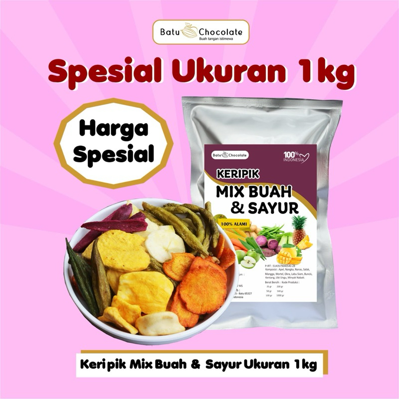 

Batu Chocolate Mix Buah Sayur Ukuran 1KG