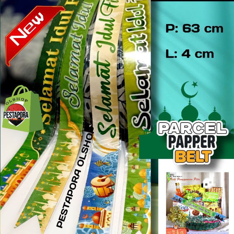

slempang parcel, slempang toples kue, parcel papper belt, hampers gift lebaran