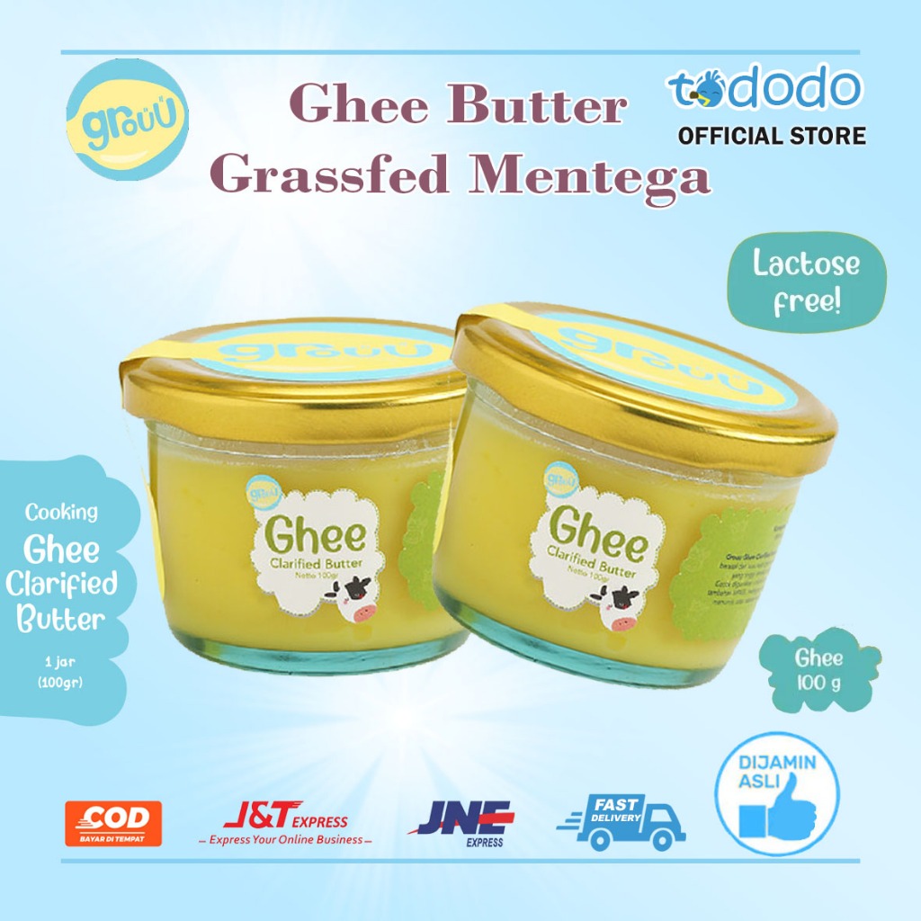 

Mentega Rendah Laktosa Margarin Sehat Grouu Ghee Butter Grassfed MPASI BB Boster- NO MSG 100ml