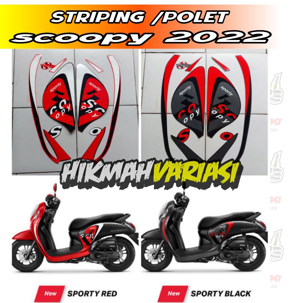 STIKER STRIPING LIS LES POLET BODY MOTOR HONDA NEW SCOOPY 2022