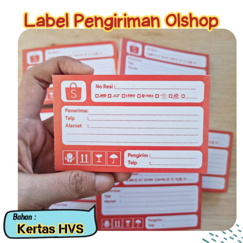 

Buku label pengiriman olshop isi +/- 100lembar ukuran 9x6cm