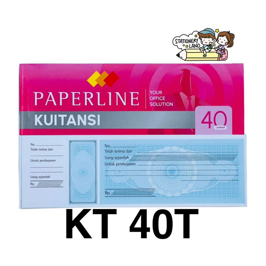 

( StaLand ) Buku Kwitansi Kuitansi Paperline PPL Sedang Tanggung KT 40 T / KT40T