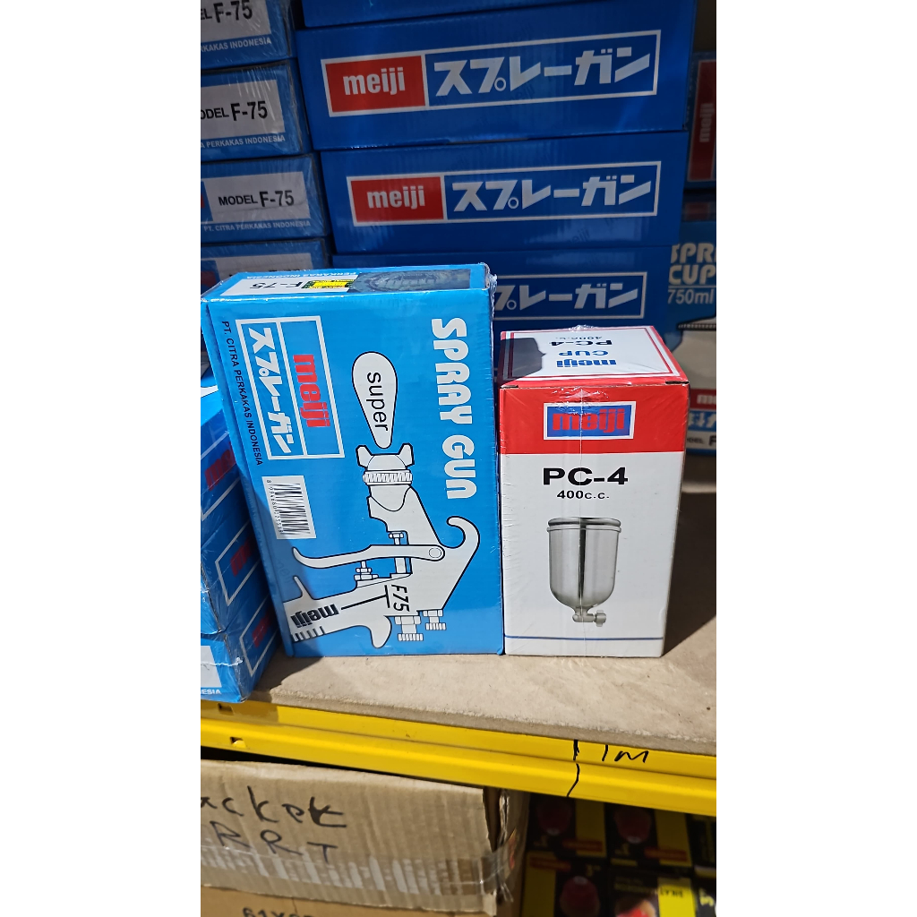 Spray Gun Meiji F-75 Tabung Atas Set Original
