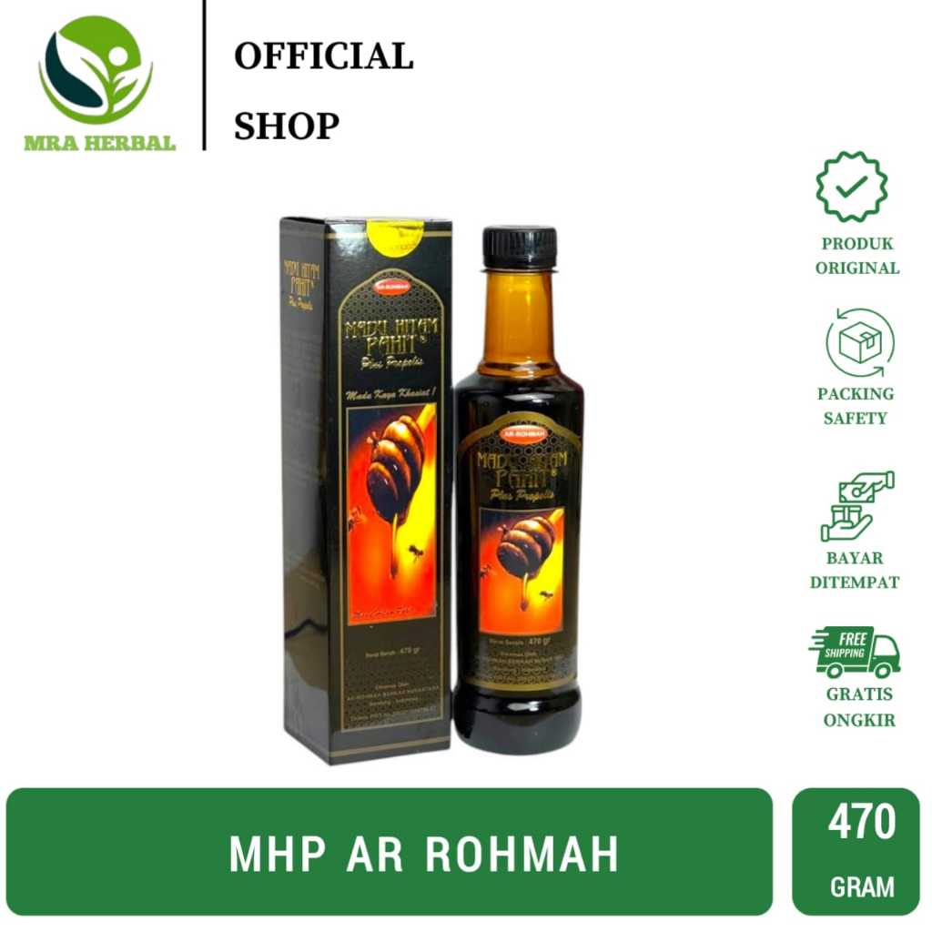 

Madu Hitam Pahit AR-ROHMAH | ARROHMAH 470 Gr | Hitam Pahit Ratu Lebah 470 gr || Hitam Pahit Insulin 470gr