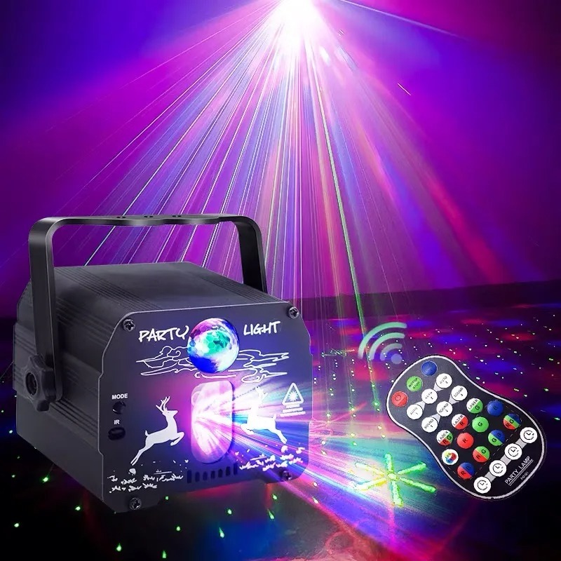 Lampu Laser Projector USB Lampu Panggung Laser Proyektor Disco RGB Party Lighting Panggung