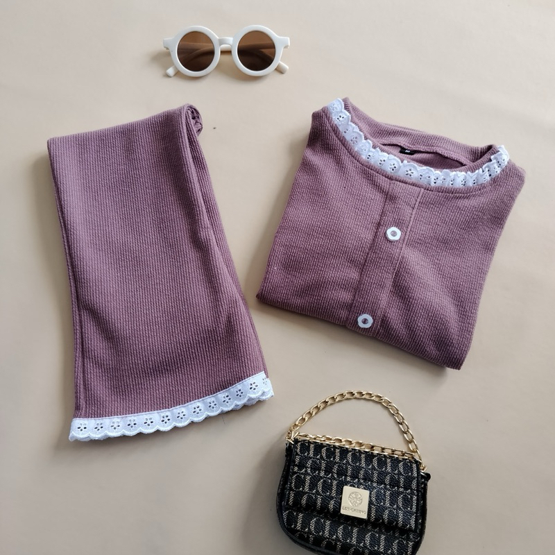 Baju Lebaran Anak Perempuan 2026 Pakaian Ngaji 2In1 Bocah Celana Baju Kurung Gamis Kid Umur 4 7Tahun