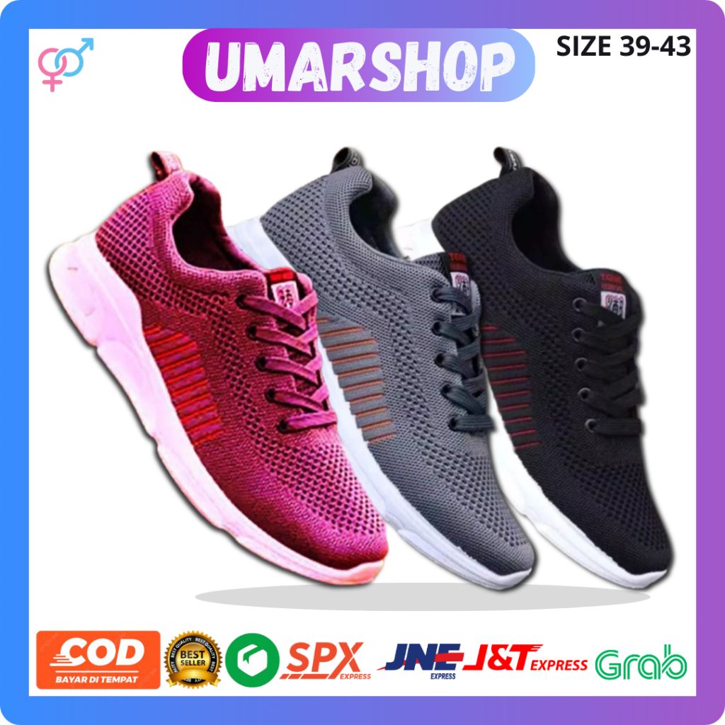 Sepatu Sneakers Sneker Casual Santai Olahraga Sport Joging Jogging Lari Sekolah Murah Original Keren