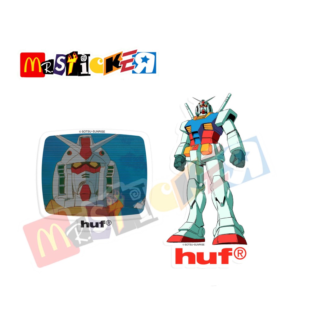 

sticker huf x mobile suit gundam RX 78 graphic diecut stiker