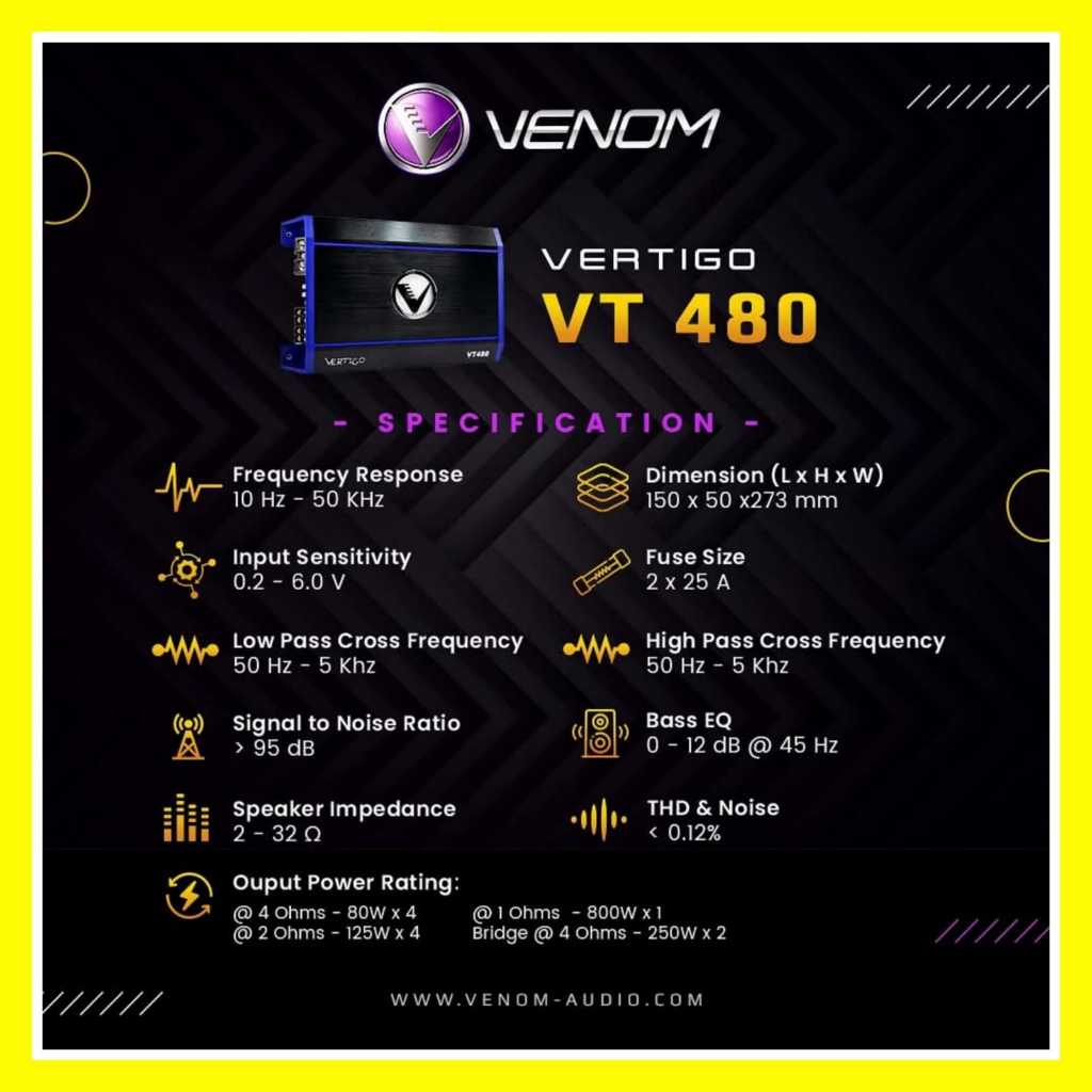 Power 4 Channel Venom Vertigo VT-480